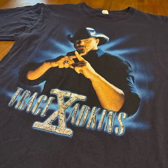 Trace Adkins Country Music 09 Tour Double Sided Tshirt Anvil Blue Bar Size Small - Picture 2 of 7